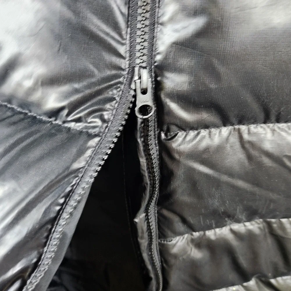 Nike Therma-Fit Long Puffer Coat Womens L Black Full Length Hooded Down Jacket - Picture 9 of 12